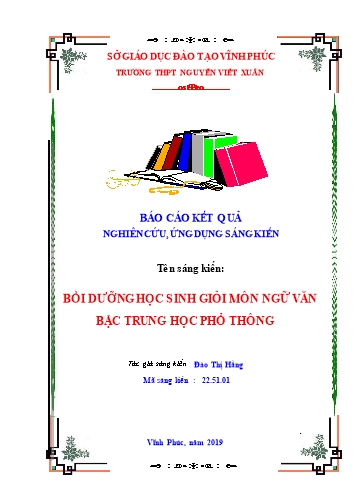 Sáng kiến kinh nghiệm Bồi dưỡng học sinh giỏi môn Ngữ văn bậc trung học phổ thông