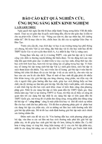 Sáng kiến kinh nghiệm Phương pháp giải bài tập về Sóng dừng lớp 12 - THPT