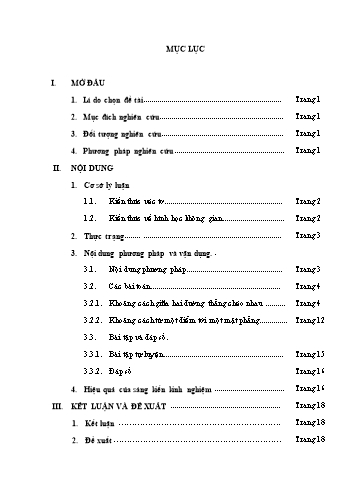 Sáng kiến kinh nghiệm Vận dụng phương pháp vectơ giải quyết các bài toán tính khoảng cách trong hình học không gian